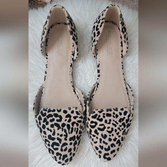Rachel Zoe Black and Cream Animal Print Flat Shoes - Women's Size 9 - Picture 3 of 5